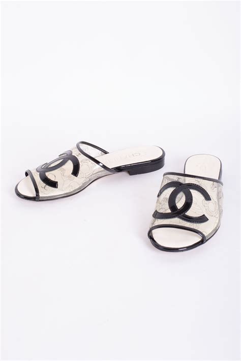 chanel transparent slides pink|Chanel sandals canada.